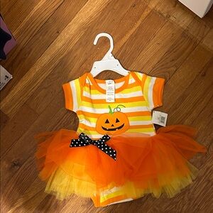 Striped Pumpkin Tutu Costume - Orange and Yellow